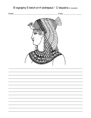 Biography Sketch on Hatshepsut or Cleopatra