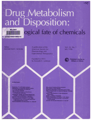Drug Metabolism and Disposition Subscription Form