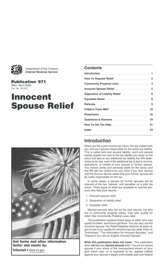 IRS Publication 971 Innocent Spouse Relief