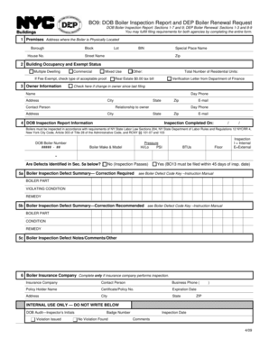 NYC Boiler Inspection and Renewal Form