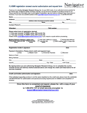 FLHSMV Registration Renewal Courier Authorization Form