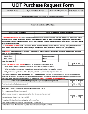 UCIT Purchase Request Form