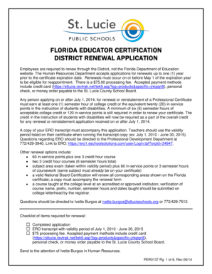 Florida Educator Certification District Renewal Application