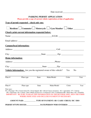 Parking Permit Application