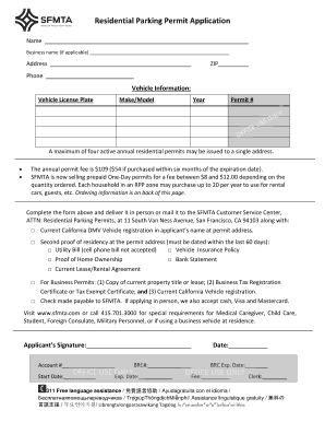 Residential Parking Permit Application