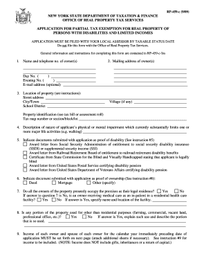 New York State Disability Tax Exemption Application