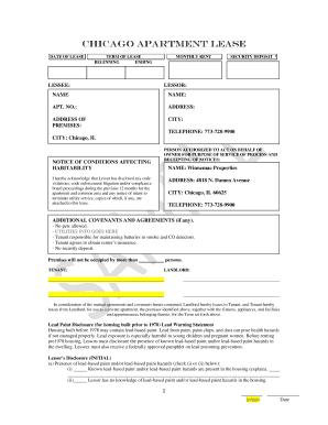 Chicago Apartment Lease Agreement