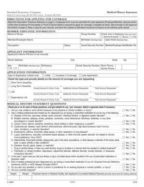 Standard Insurance Medical History Statement
