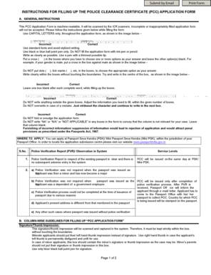 Police Clearance Certificate Application Form