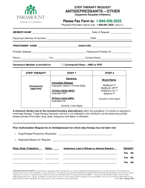 Step Therapy Request Form