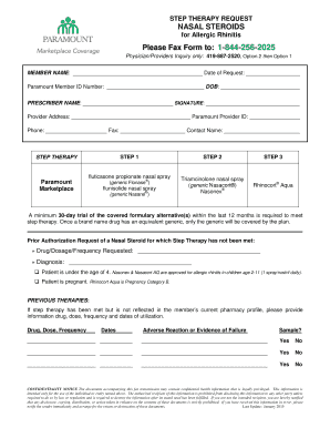 Step Therapy Request for Nasal Steroids