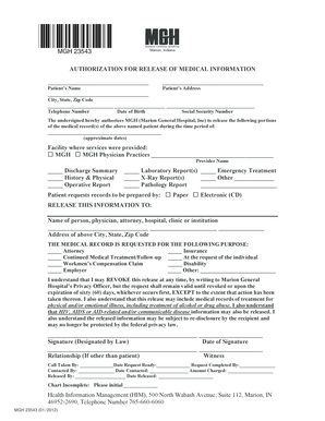 Authorization for Release of Medical Information