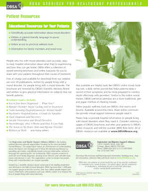 DBSA Patient Resources for Healthcare Professionals