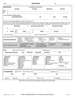 Iowa Vehicle Registration Application