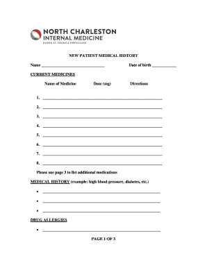 New Patient Medical History Form