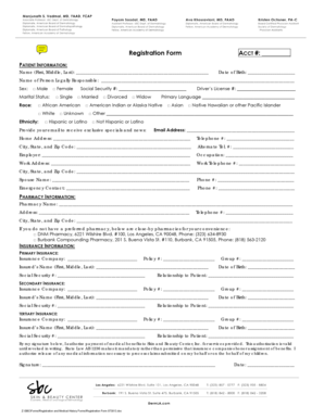 Patient Registration and Medical History Form