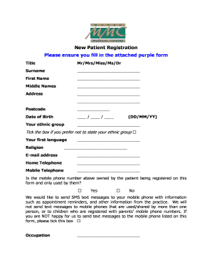 New Patient Registration Form