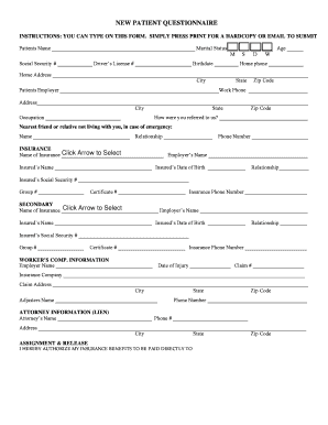 New Patient Questionnaire