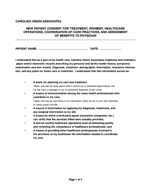 Carolina Vision Associates New Patient Consent Form