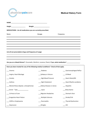 Medical History Form