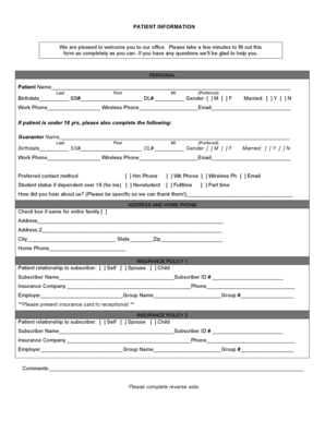 Patient Information Form