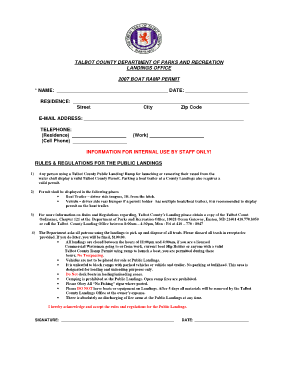 2007 Talbot County Boat Ramp Permit