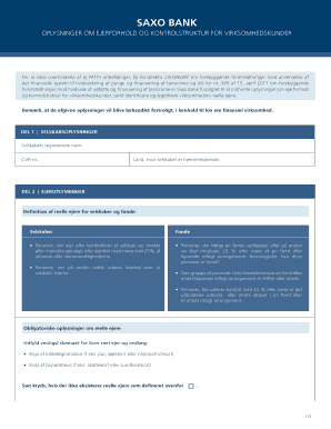 Saxo Bank Company Ownership and Control Information