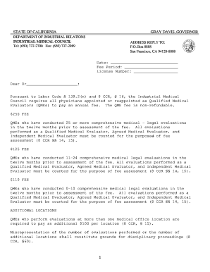 California QME Annual Fee Form