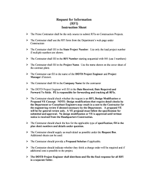 Request for Information Construction Form