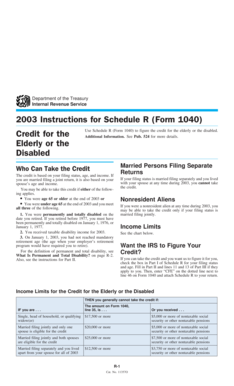 2003 Instructions for Schedule R (Form 1040)