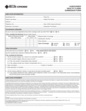 Subscriber Health Claims Submission Form