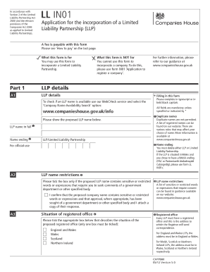 UK Limited Liability Partnership Incorporation Form