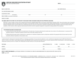 American Saddlebred Registration Affidavit