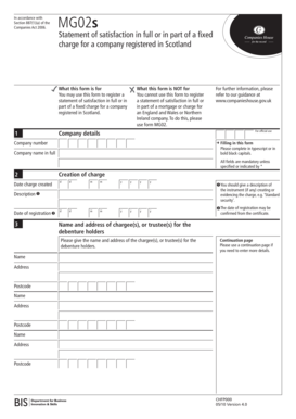 MG02s Statement of Satisfaction for Fixed Charge