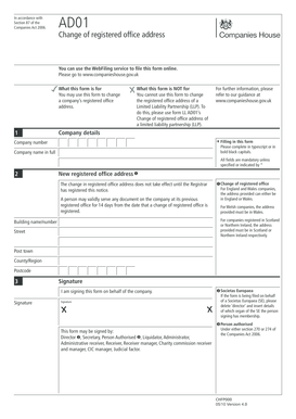 UK AD01 Change of Registered Office Address