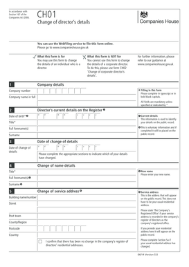 Change of Director’s Details Form CH01