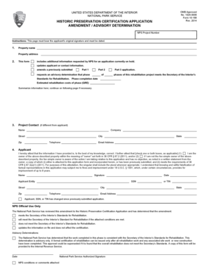 Historic Preservation Certification Application