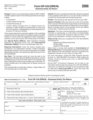 Connecticut Form OP-424 Business Entity Tax Return