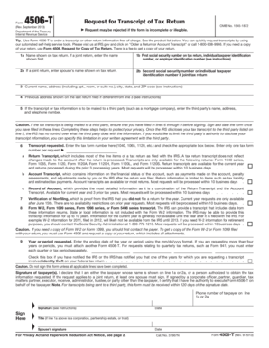 IRS Form 4506-T Request for Transcript of Tax Return