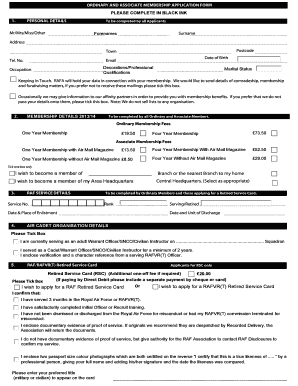 RAF Association Membership Application Form