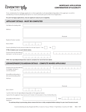 Mortgage Application Confirmation of Eligibility