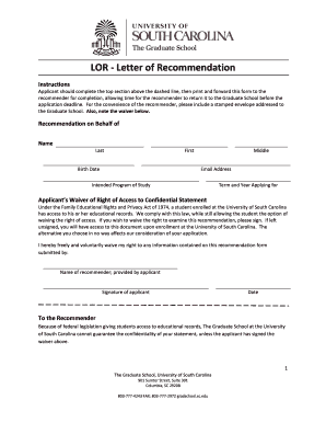 Letter of Recommendation Form