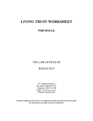 Living Trust Worksheet