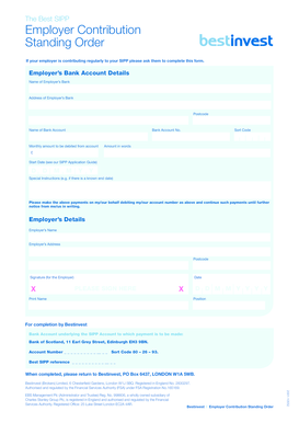 Best SIPP Employer Contribution Standing Order