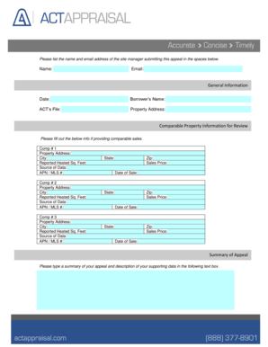 Property Value Appeal Form