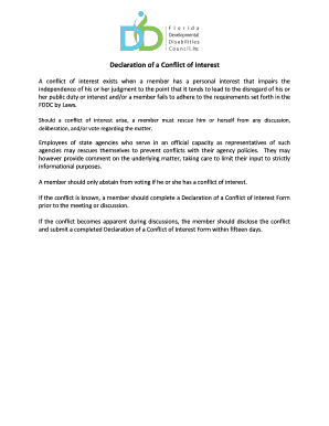 Declaration of a Conflict of Interest