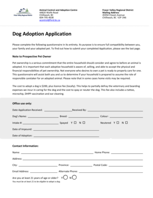 Dog Adoption Application