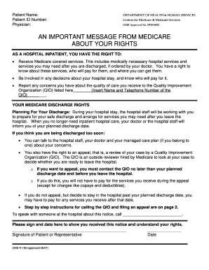 Medicare Hospital Discharge Rights Notice