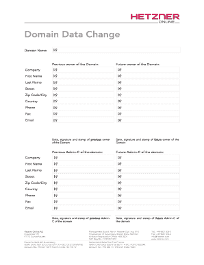 Domain Data Change Form