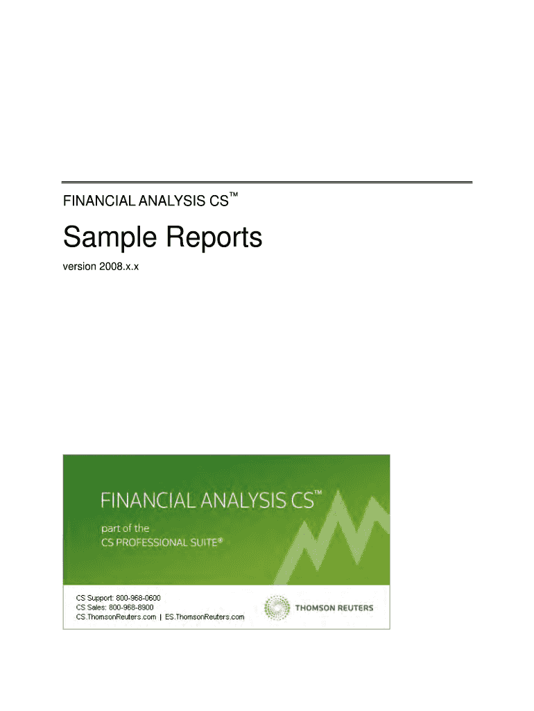 Fillable Online FINANCIAL ANALYSIS CS Fax Email Print PdfFiller